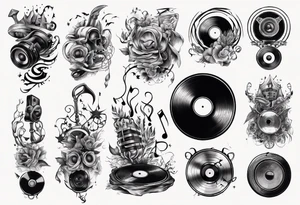 sound music vinyl tattoo idea