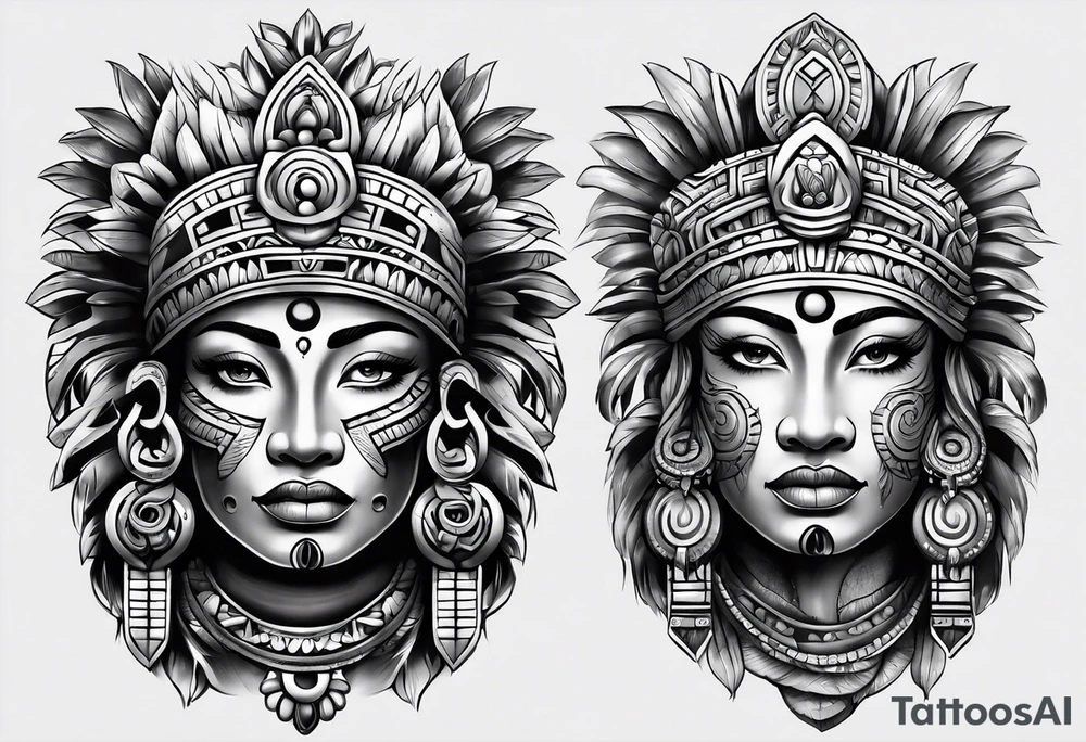 mayan sleeve tattoo idea