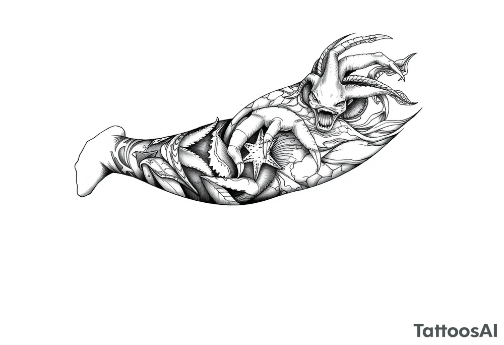 sea ​​patterns tattoo idea