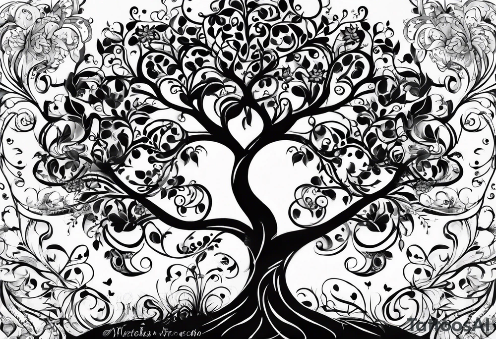 tree of life with kids birthdays involved 10/13/10, 5/29/13, 8/5/15 tattoo idea