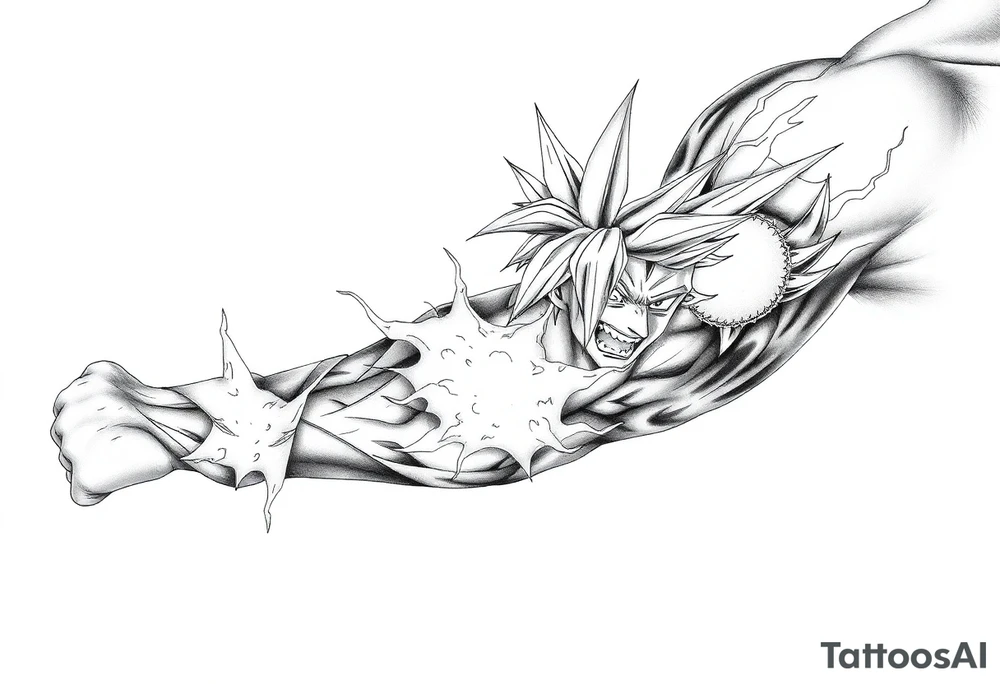 legendary dragonball z scene with energy aura and power effects tattoo idea
