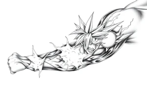 legendary dragonball z scene with energy aura and power effects tattoo idea