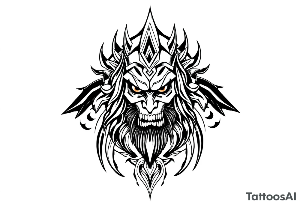 Bray Wyatt the Fiend center piece with tribal surrounding covering up old tattoo tattoo idea