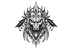 Bray Wyatt the Fiend center piece with tribal surrounding covering up old tattoo tattoo idea