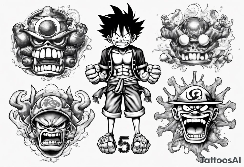 Luffy gear 5 tattoo idea