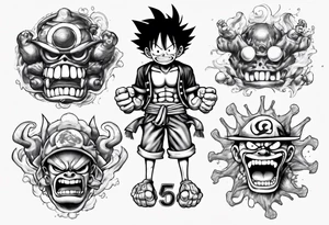 Luffy gear 5 tattoo idea