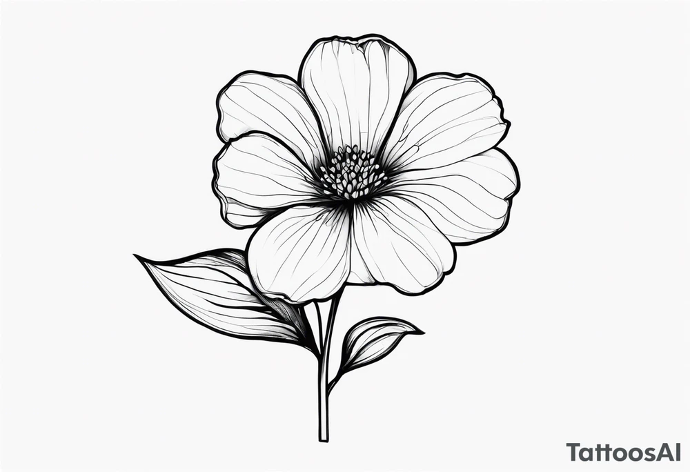 single stem violet flower tattoo idea