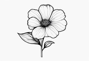 single stem violet flower tattoo idea