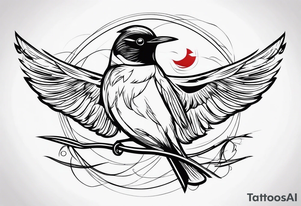 A mean looking red robin tattoo idea