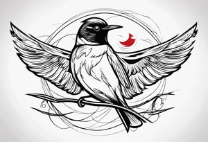 A mean looking red robin tattoo idea