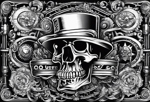 rube goldberg style contraption tattoo idea