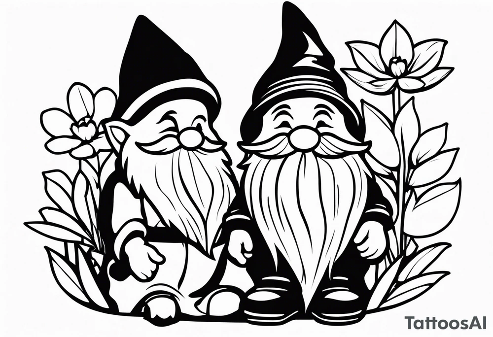 Charming Garden Gnome tattoo idea