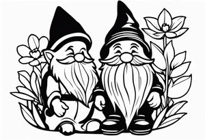 Charming Garden Gnome tattoo idea