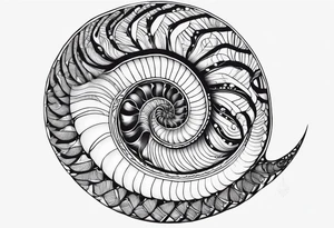 nautilus shell, self peace, number 4 tattoo idea