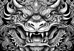 chinese dragon face tattoo idea
