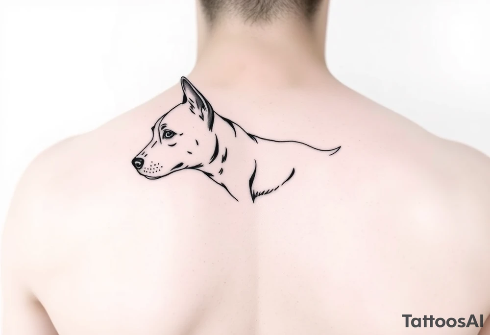 fine line, minimal, dog tattoo idea