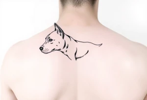 fine line, minimal, dog tattoo idea
