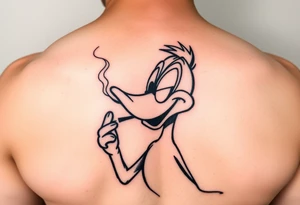 Older Daffy duck smoking tattoo idea