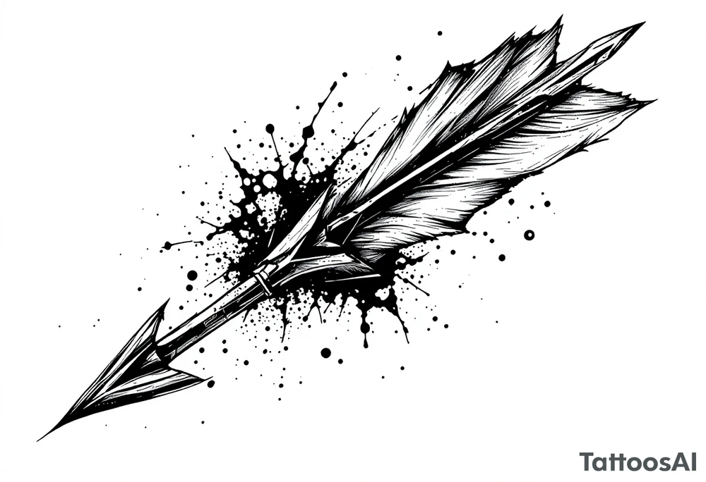 one  arrow  that look down tattoo idea