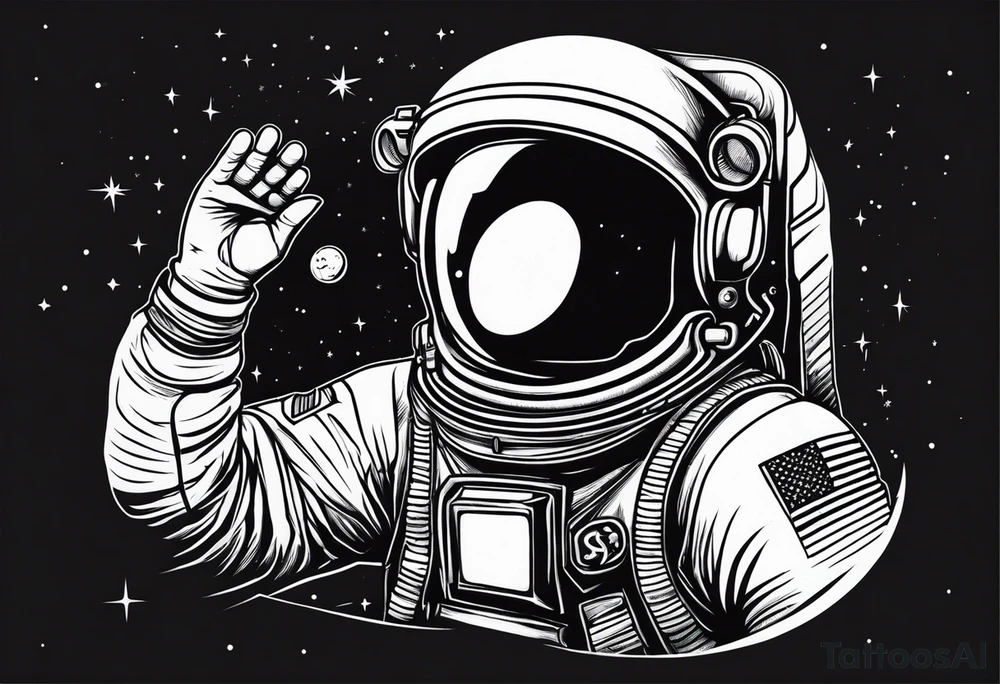 Astronaut floating in space without a helmet tattoo idea Astronaut floating in space without a helmet tattoo idea