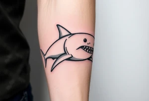powerful  small great white shark moving forward tattoo tattoo idea
