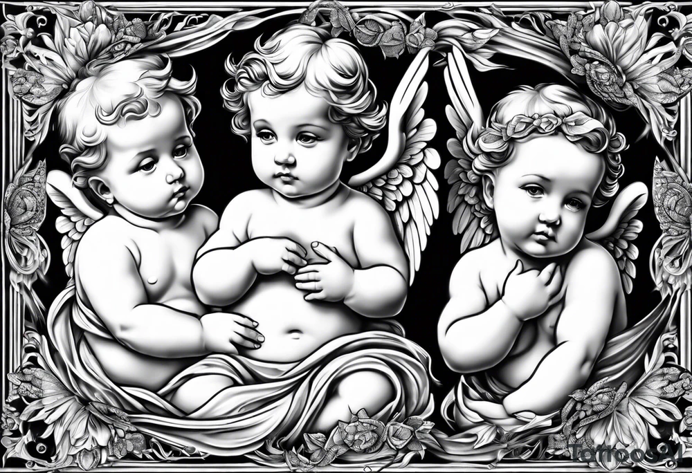 3 baby angels tattoo idea