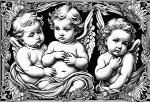 3 baby angels tattoo idea