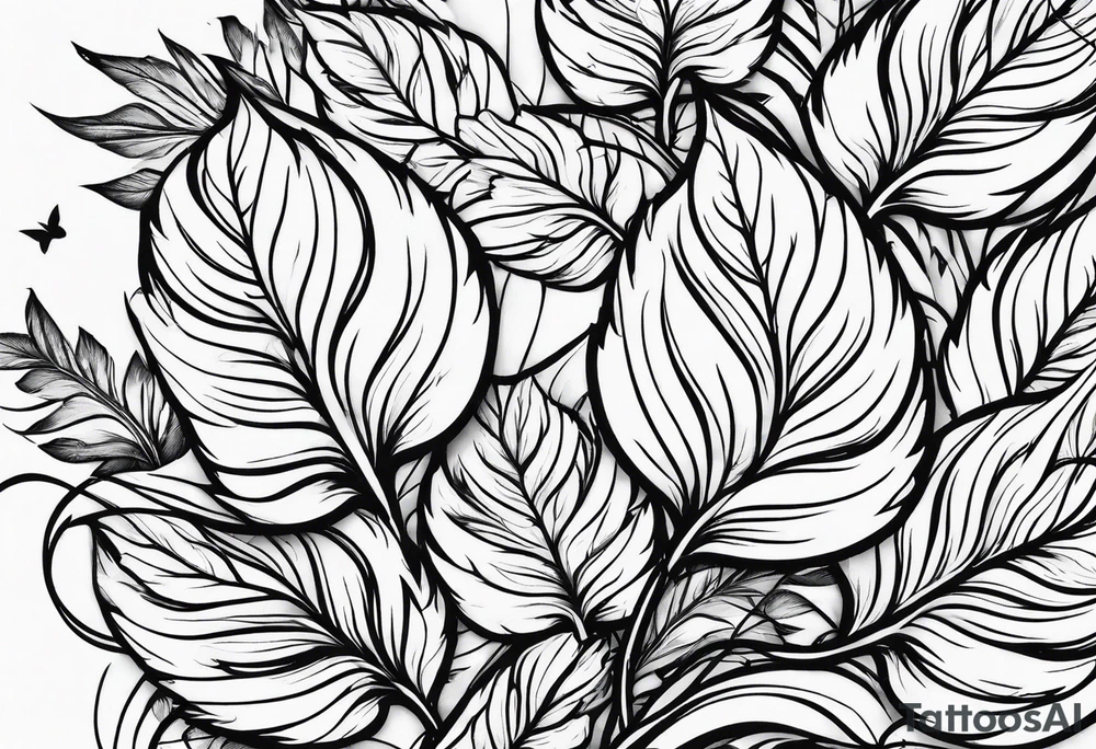 Leaves blown in the wind tattoo idea