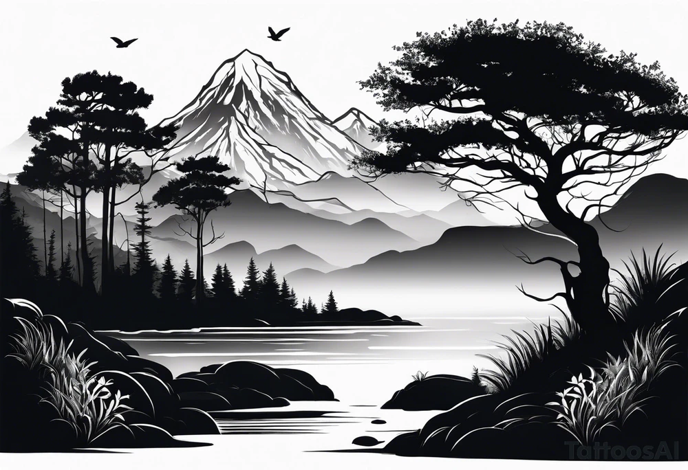 Bäume silhouette tattoo idea