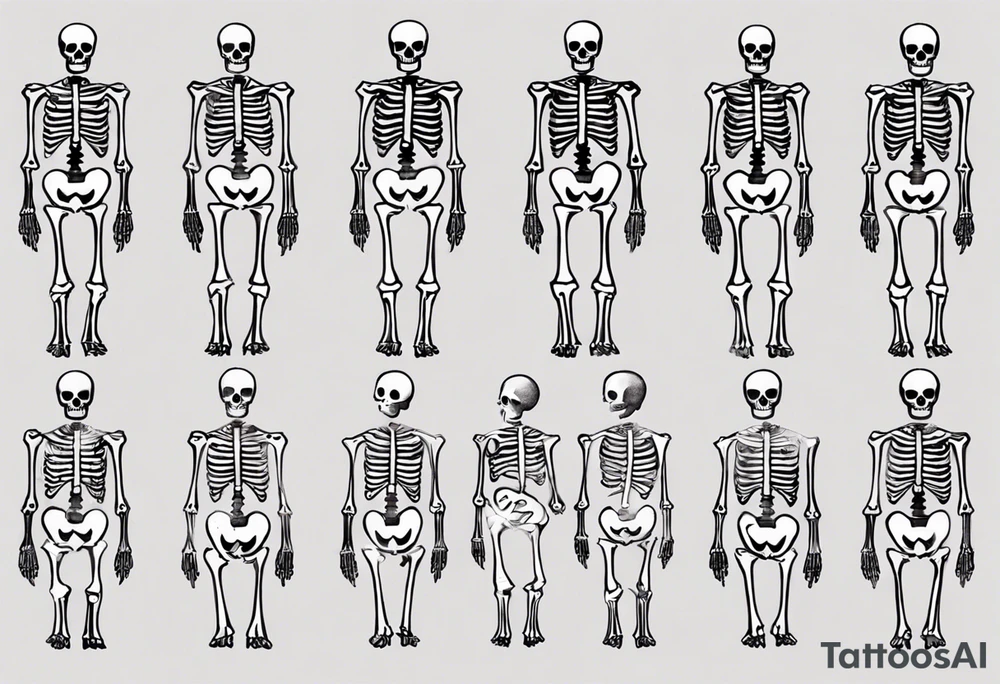 I need a ribcage tattoo of a skeleton.
The skeleton should wear a red/ black suit. tattoo idea