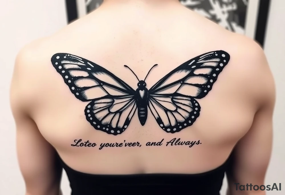 Utility Chain, butterfly,  you're my person, I love you forever and always Alan Knutson tattoo idea