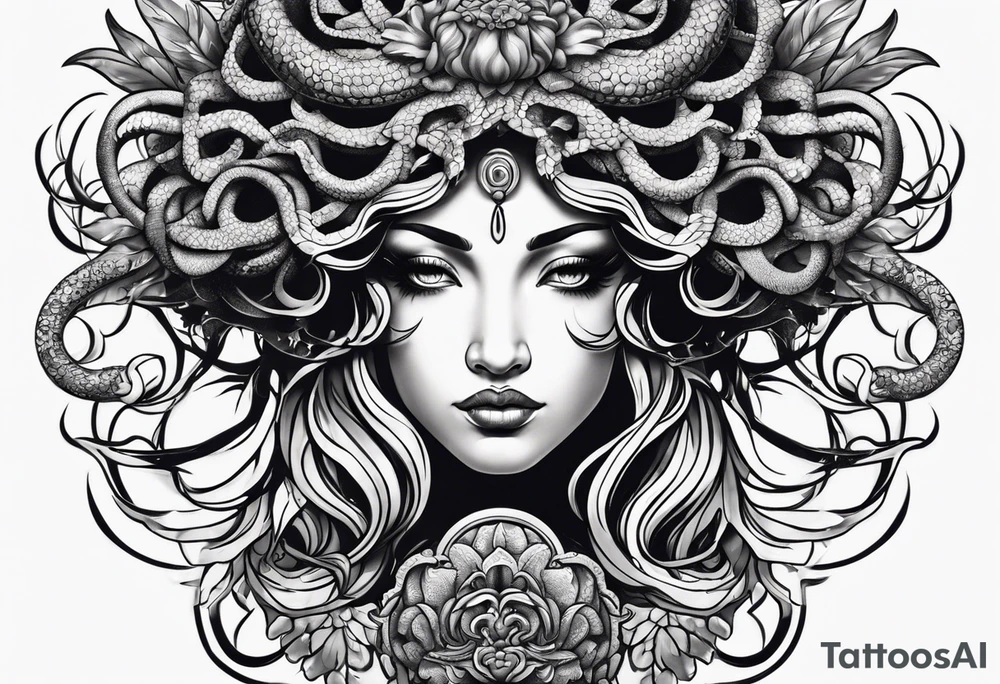 depressed medusa tattoo idea