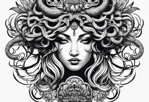 depressed medusa tattoo idea