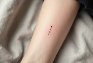 A single line with a dot above it tattoo idea