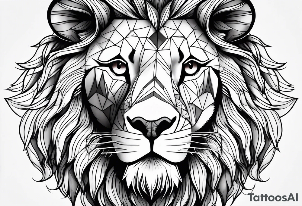 powerful majestic lion, close-up tattoo idea