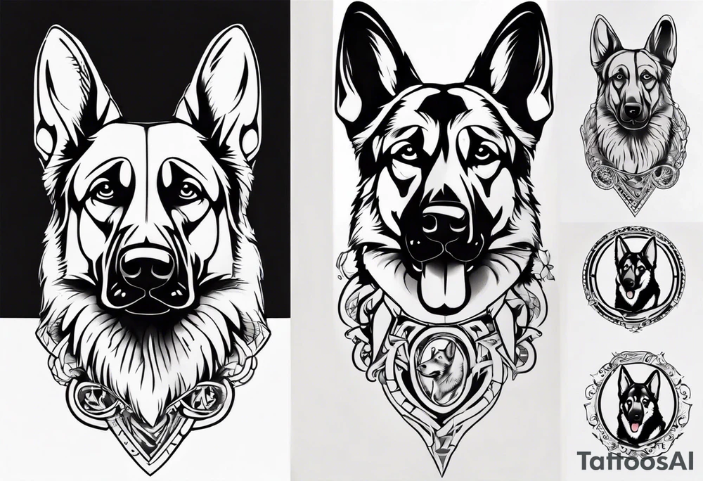 German shepherd tattoo idea