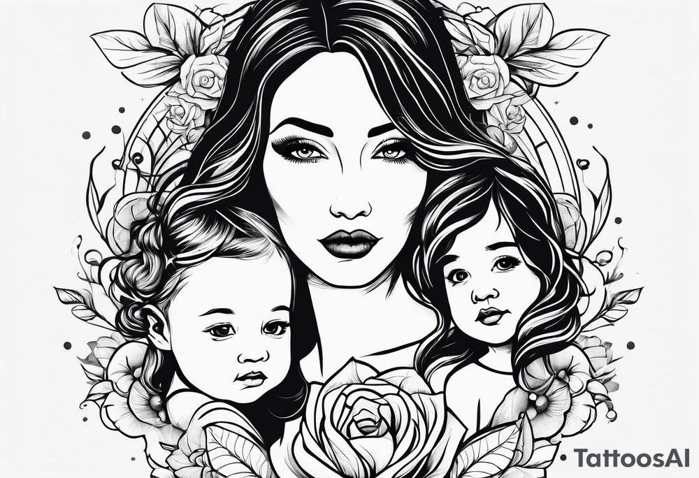 Motherwith 3 daughtersbaby tattoo idea
