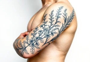 Parsley sage rosemary and thyme botanical drawing tattoo idea