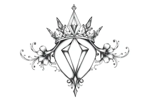 Pubic crown diamond vagina and anus tattoo idea