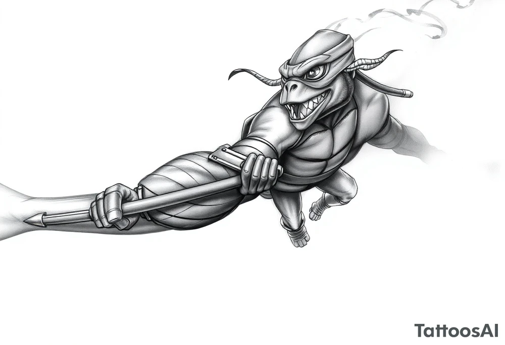 Flying ninja monkey turtle tattoo idea