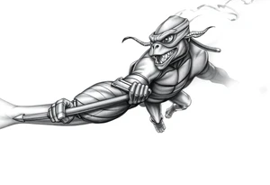 Flying ninja monkey turtle tattoo idea
