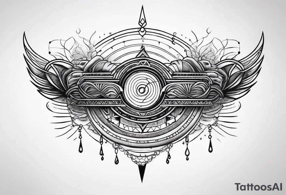 armband tattoo, horizontal with electromagnetic signal wave pattern tattoo idea