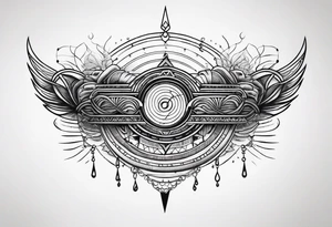 armband tattoo, horizontal with electromagnetic signal wave pattern tattoo idea