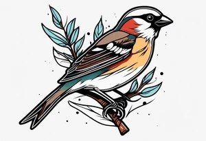Sparrow traditional tattoo idea