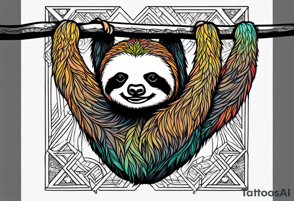 Hanging sloth tattoo idea