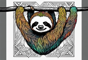 Hanging sloth tattoo idea