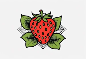 Individual Strawberry tattoo idea