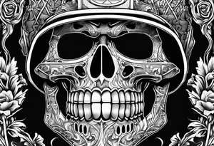 skeleton of a hockey player tattoo idea