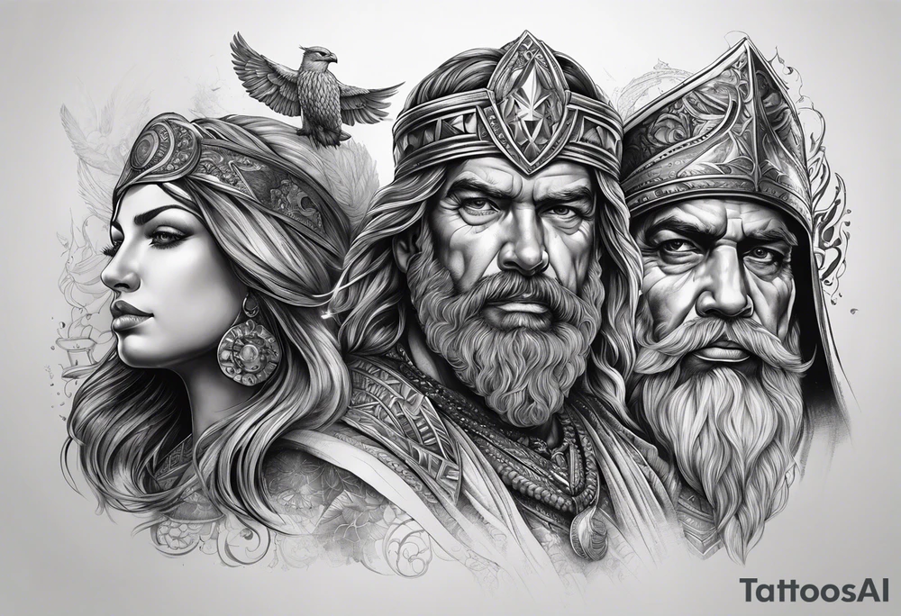 Os quatro cavaleiros do apocalipse juntos, descritos conforme a bíblia. tattoo idea