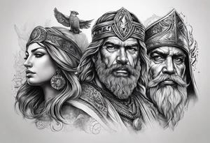 Os quatro cavaleiros do apocalipse juntos, descritos conforme a bíblia. tattoo idea